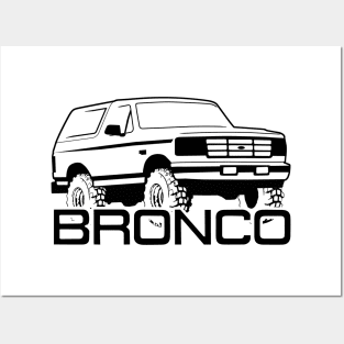 1992-1996 Ford Bronco Front Side, Black Print Posters and Art